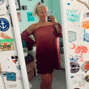 American Eagle Boho Purple Ombré Dress